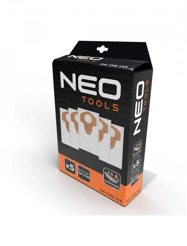 Maišeliai dulkių siurbliui NEO TOOLS 04-739 (5 vnt.)