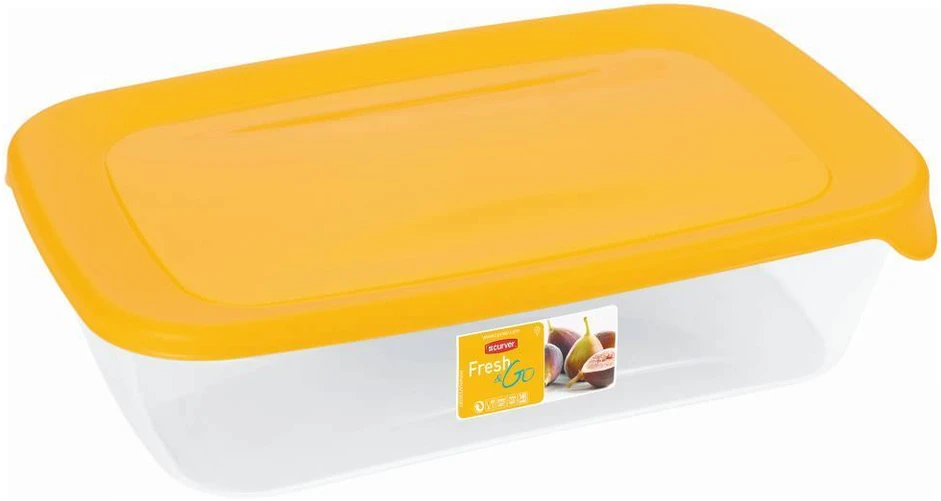 Maisto laikymo dėžutė CURVER FRESH&GO, mėlynu dangteliu, h5 x 17 x 13 cm, 500 ml