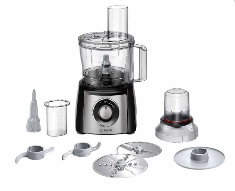 Virtuvinis kombainas Bosch MCM3401M Virtuvės kombainas, MultiTalent 3, 800 W, Juoda, šiaušto nerūdijančio plieno
