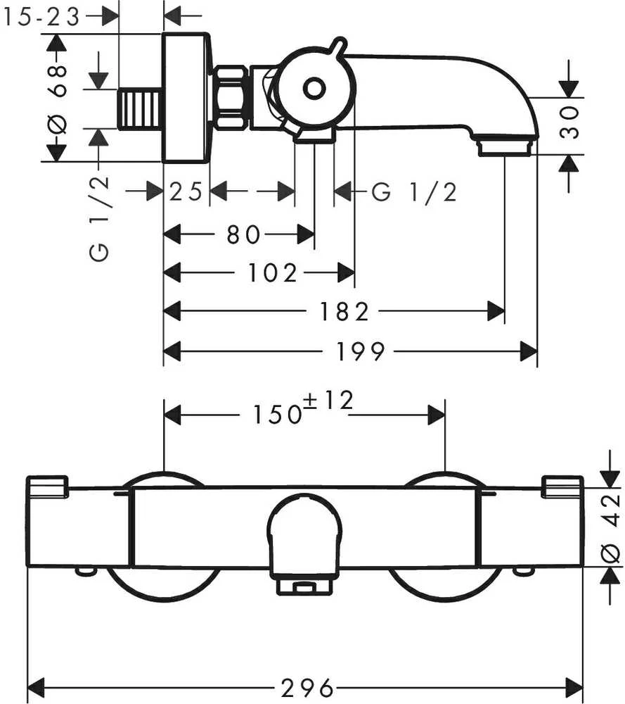 Hansgrohe Termostatinis vonios maišytuvas Ecostat 1001 CL