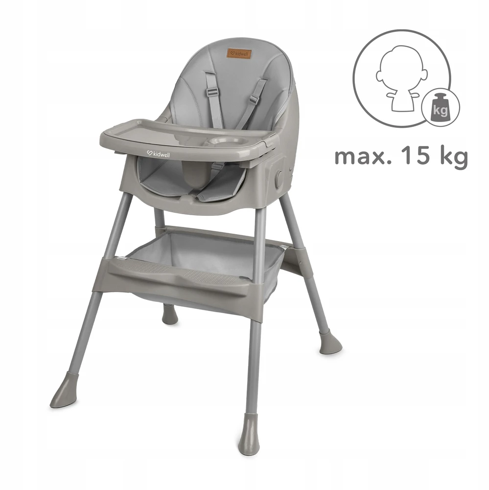 Maitinimo kėdutė Kidwell TINTO 2in1, pilka