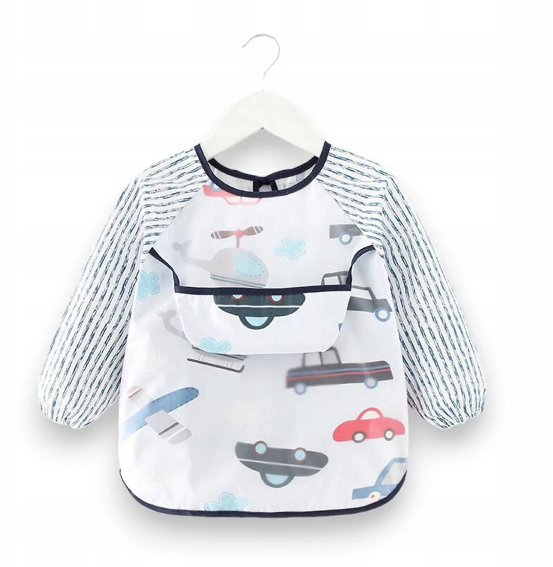 Maitinimo prijuostės seilinukas su rankovėmis ir MilaBaby automobilio dubuo