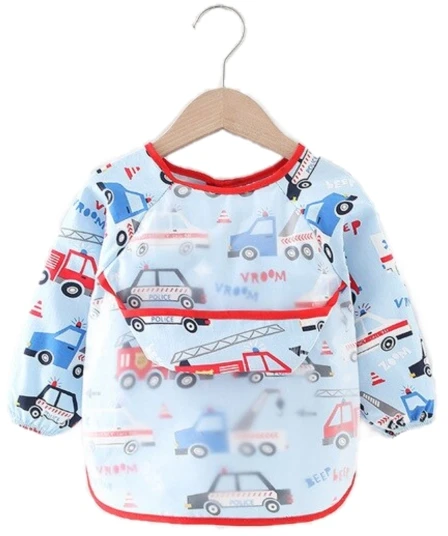 Maitinimo prijuostės seilinukas su rankovėmis ir MilaBaby apsauginio automobilio dubuo