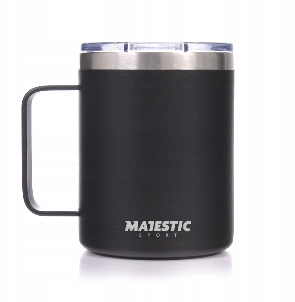 Majestic Sport Gump 400 ml – Termo puodelis su rankena, juodas