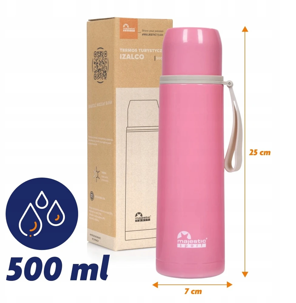 Majestic Sport Izalco 500 ml: Termosas su vieno paspaudimo dangteliu