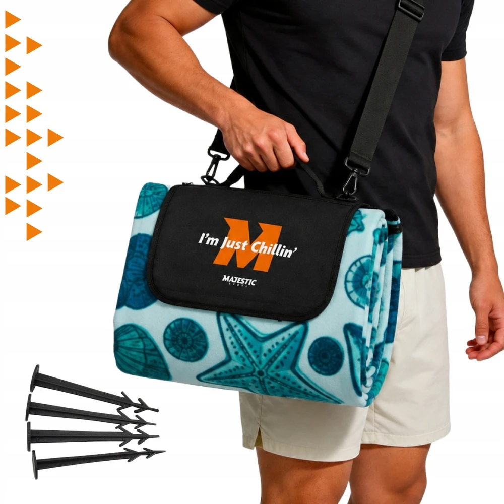 Majestic Sport Izoliuotas paplūdimio pikniko antklodė, vandeniui atsparus didelis pėsčiųjų kilimėlis 200x200