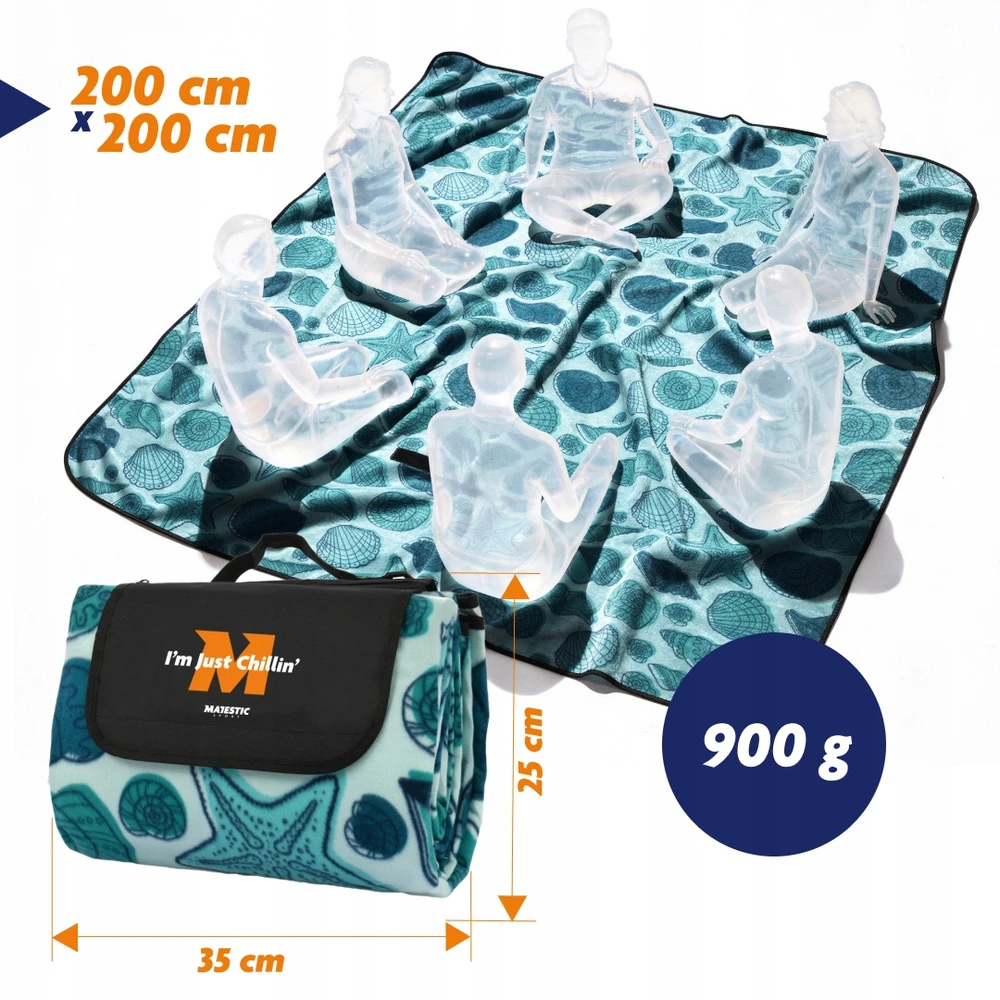 Majestic Sport Izoliuotas paplūdimio pikniko antklodė, vandeniui atsparus didelis pėsčiųjų kilimėlis 200x200