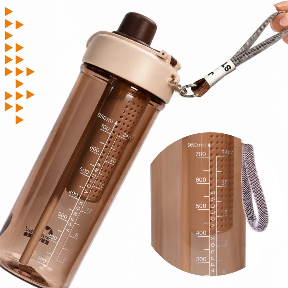 Gertuvė Majestic Sport vandens butelis, 950 ml, su sieteliu ir šiaudeliais, be BPA
