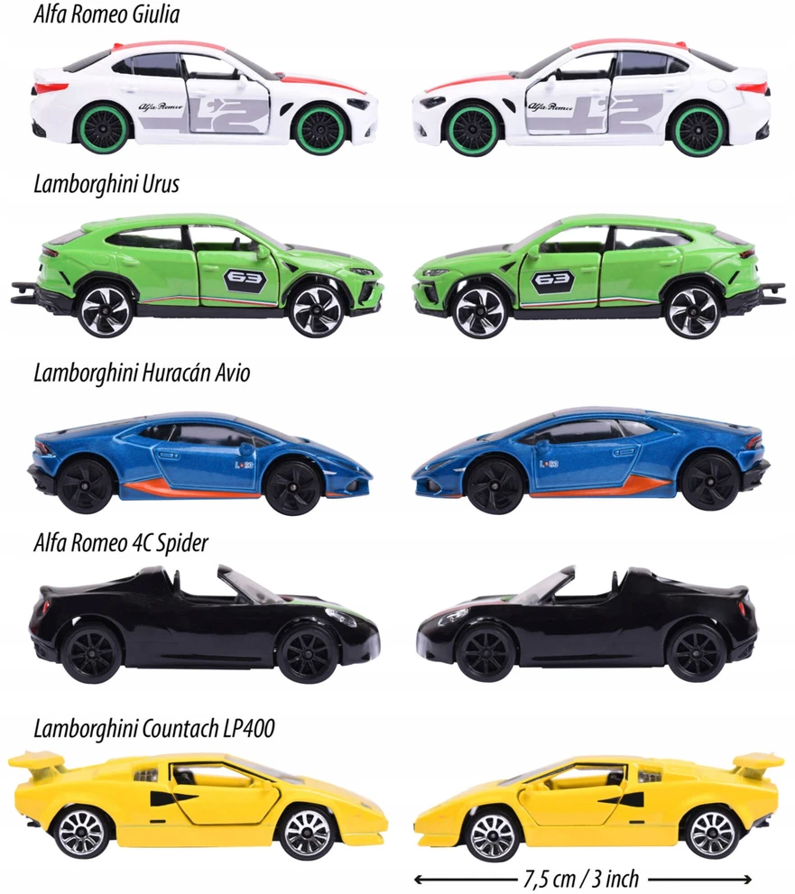 Majorette Žaisliniai automobiliai Dream Cars Italy, 7,5 cm, 5 vnt