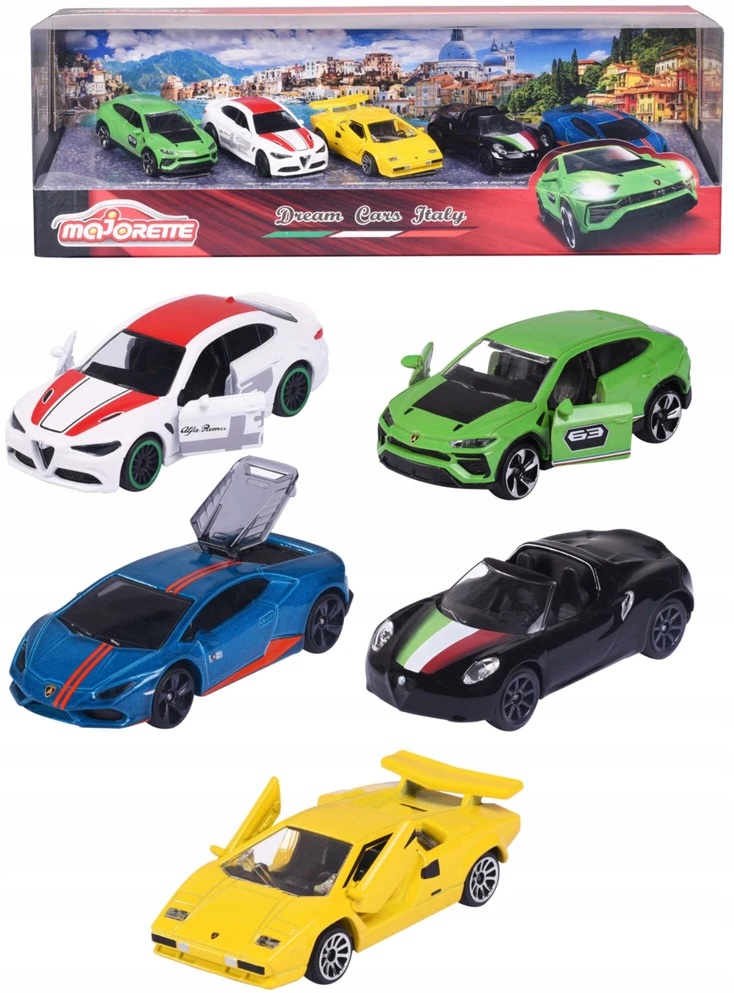 Majorette Žaisliniai automobiliai Dream Cars Italy, 7,5 cm, 5 vnt