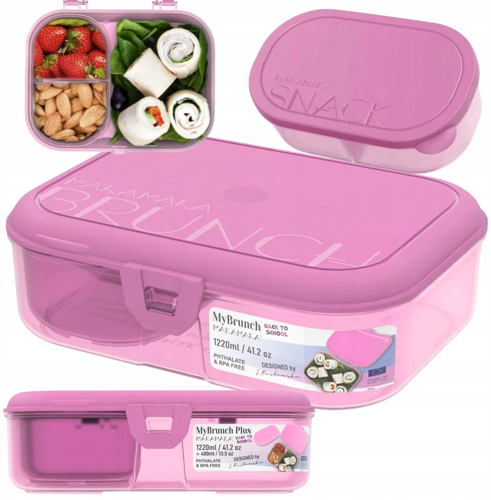 Makamaka Mybrunch ir Mysnack Rožiniai Lėkštės 1220ml + 400ml