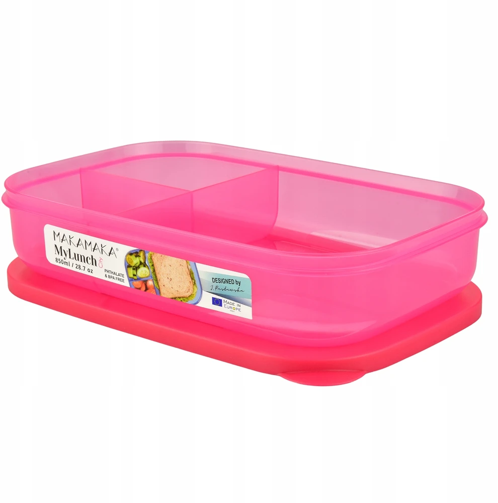 Makamaka "mylunch City" maisto dėžutė su skyreliais, 850ml, rožinė