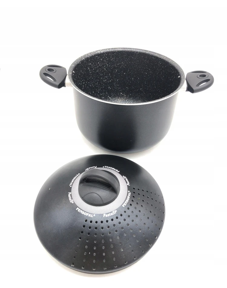 Makaronų puodas 7L Pensofal Biostone juoda indukcinė neprideganti danga