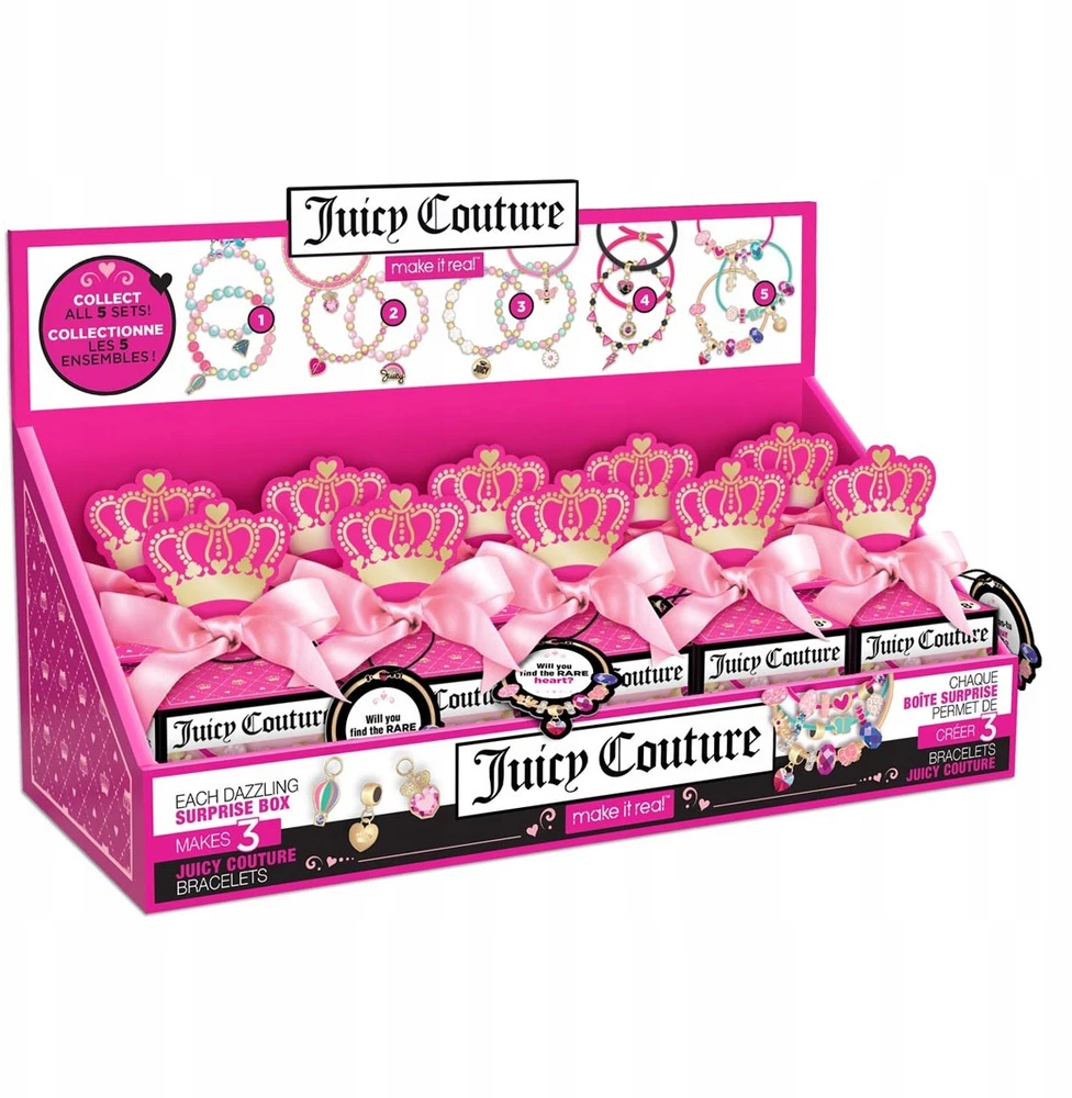 MAKE IT REAL Juicy Couture Surprise apyrankės su pakabukais 3 vnt.