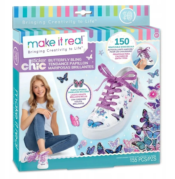 Make It Real Padarykite tai tikru batų dekoracijų rinkiniu Lipdukas Chic Buterflly 1325