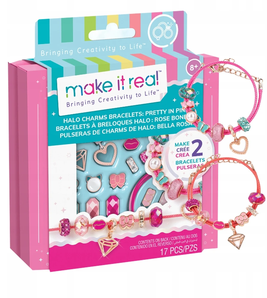 MAKE IT REAL Pretty in Rožinė Bracelet Set, kūrybingas žaislas