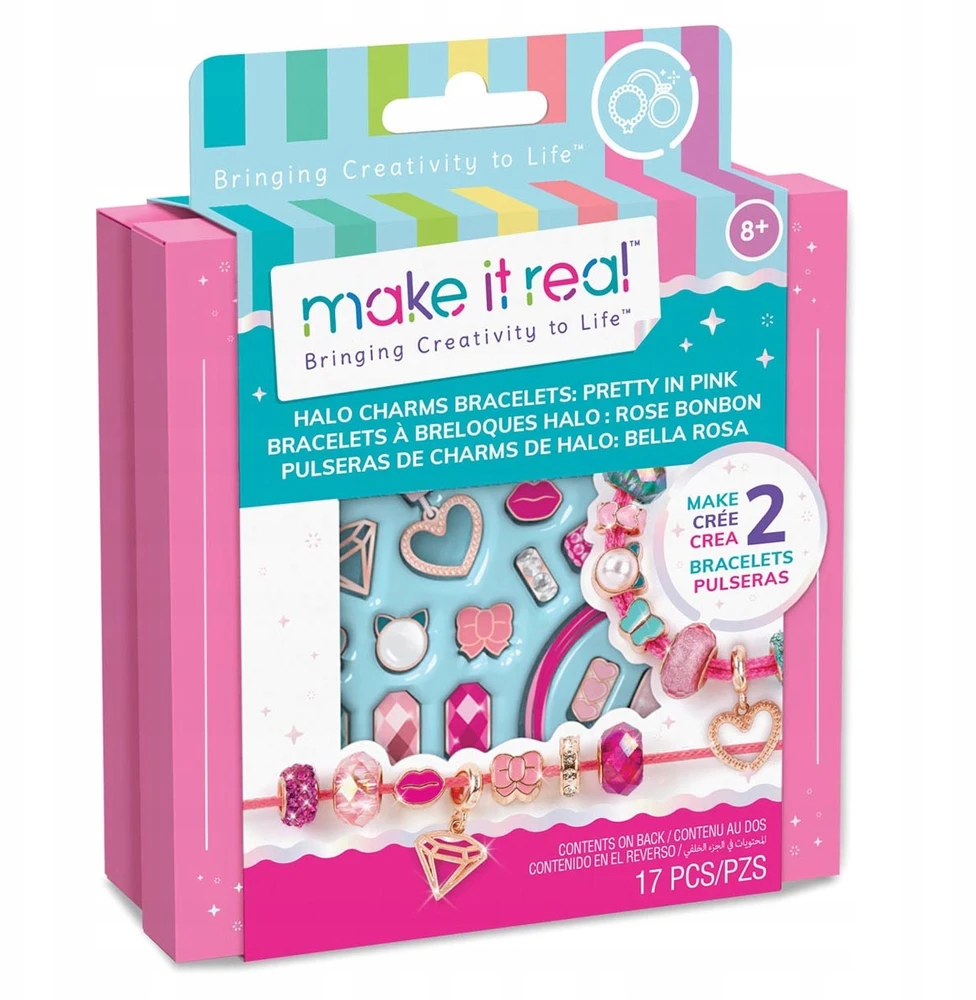 MAKE IT REAL Pretty in Rožinė Bracelet Set, kūrybingas žaislas