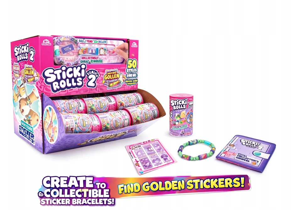 Make It Real Sticki Rolls Apyrankės Kapsulė 50 Lipdukai 2 vnt Mystery Surprise
