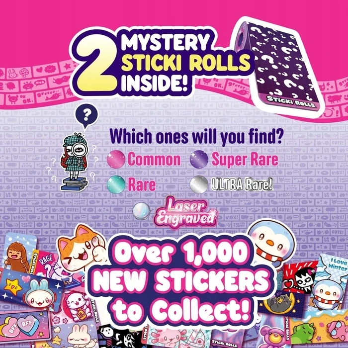 Make It Real Sticki Rolls Apyrankės Kapsulė 50 Lipdukai 2 vnt Mystery Surprise