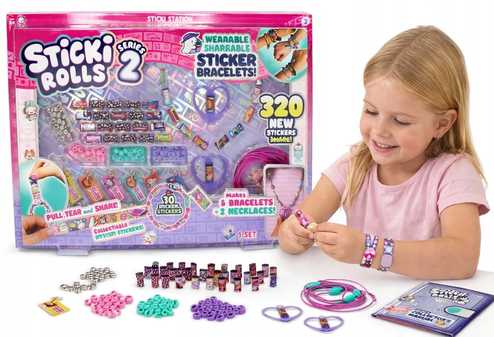 Make It Real Sticki Rolls Rinkinys: 320 Lipdukų, Apyrankės, Karoliai