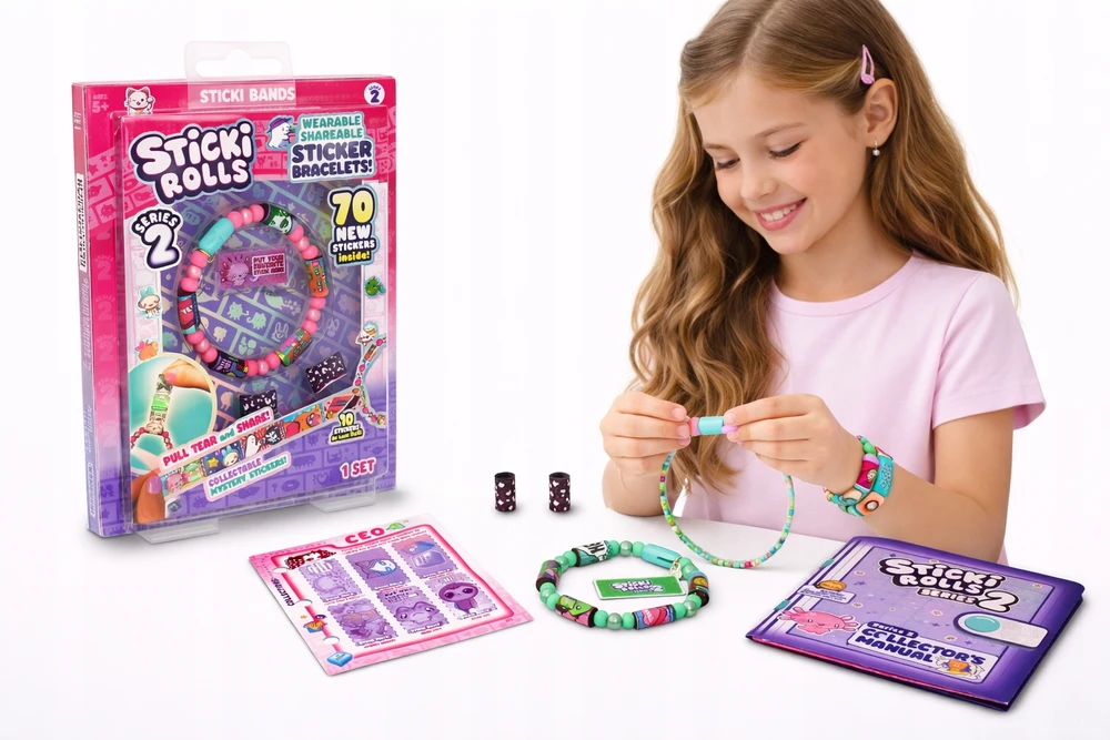 Make It Real STICKI ROLLS Series 2 apyrankė su lipdukais 70 vnt. „Pasidaryk pats“ kūrybinis rinkinys