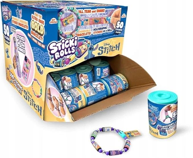 Make It Real Sticki Rolls Stitch DIY apyrankė + 50 lipdukų staigmenos DOVANA