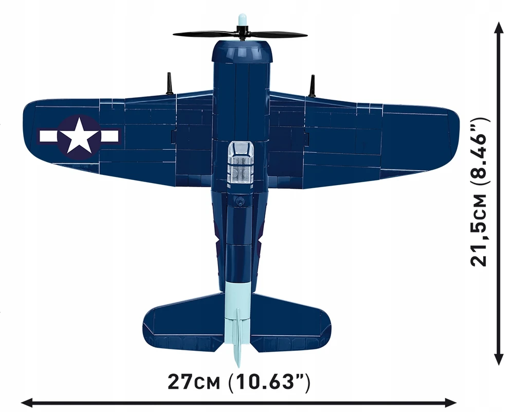 Maketas - COBI - Grumman F6F Hellcat - 235 elementų - Mėlyna, Balta, Tamsiai mėlyna - Surinkti patiems