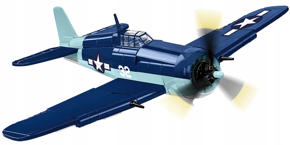 Maketas - COBI - Grumman F6F Hellcat - 235 elementų - Mėlyna, Balta, Tamsiai mėlyna - Surinkti patiems