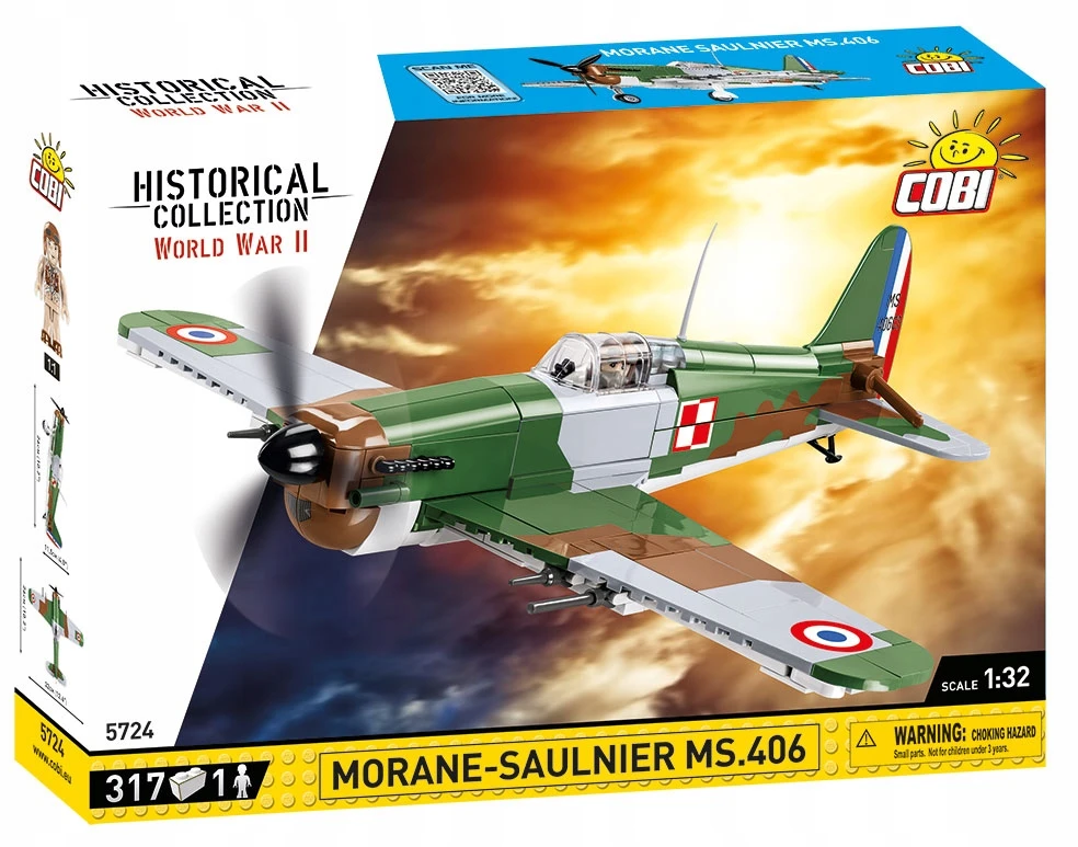 Maketas - COBI - Morane-Saulnier MS.406 - 317 dalių - Interjeras - Nuo 8 metų