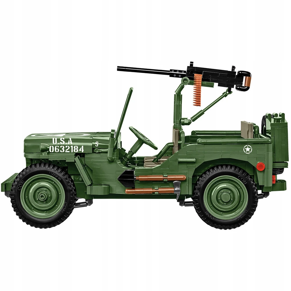 Maketas - COBI - Willys MB ir Priekaba - Žalias - Plastikas - Nuo 8 metų