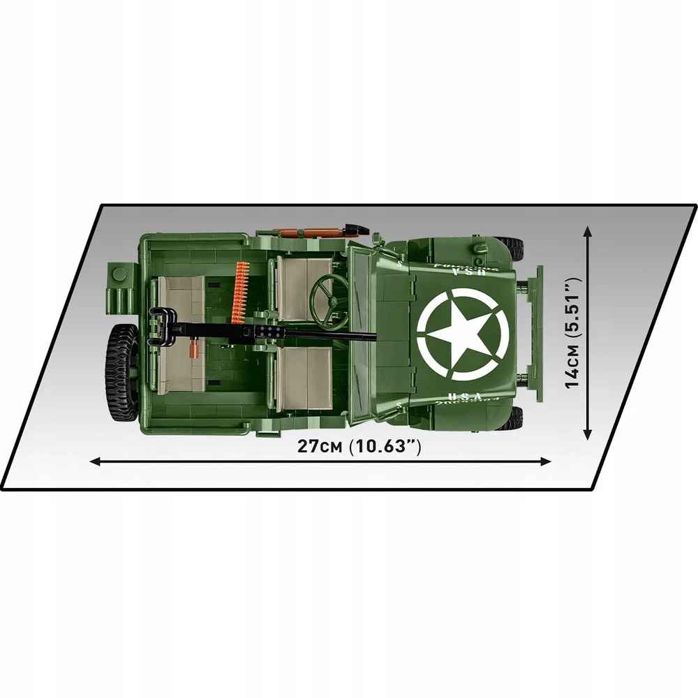 Maketas - COBI - Willys MB ir Priekaba - Žalias - Plastikas - Nuo 8 metų
