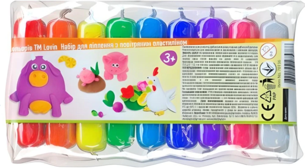 Maksik Foamcoline, lengva žaidimo tešla vaikams, 9 spalvos + pagaliukas