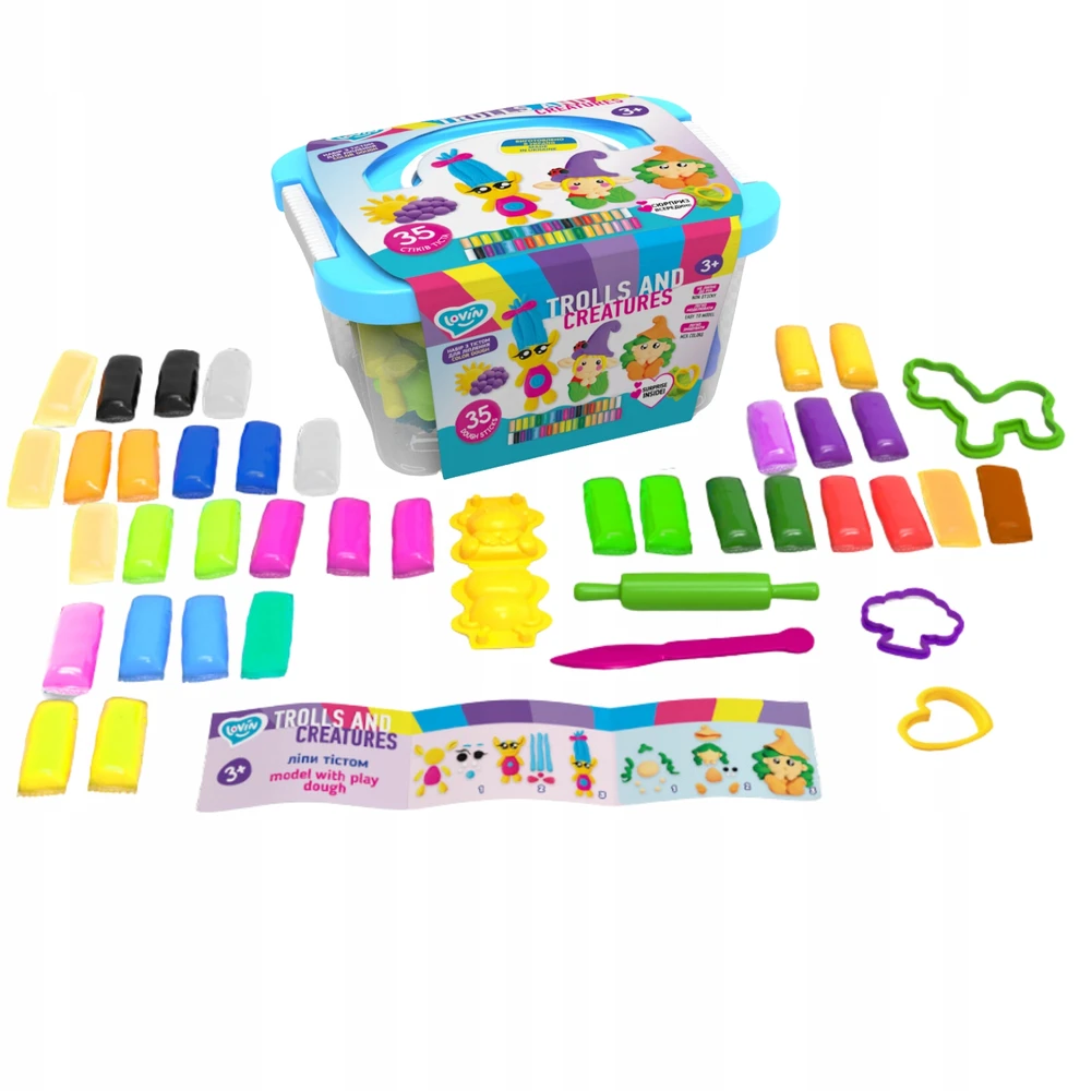 Maksik Kūrybinis rinkinys Trolls Creatures Plastilinas Žaidimo tešla formų modeliavimui