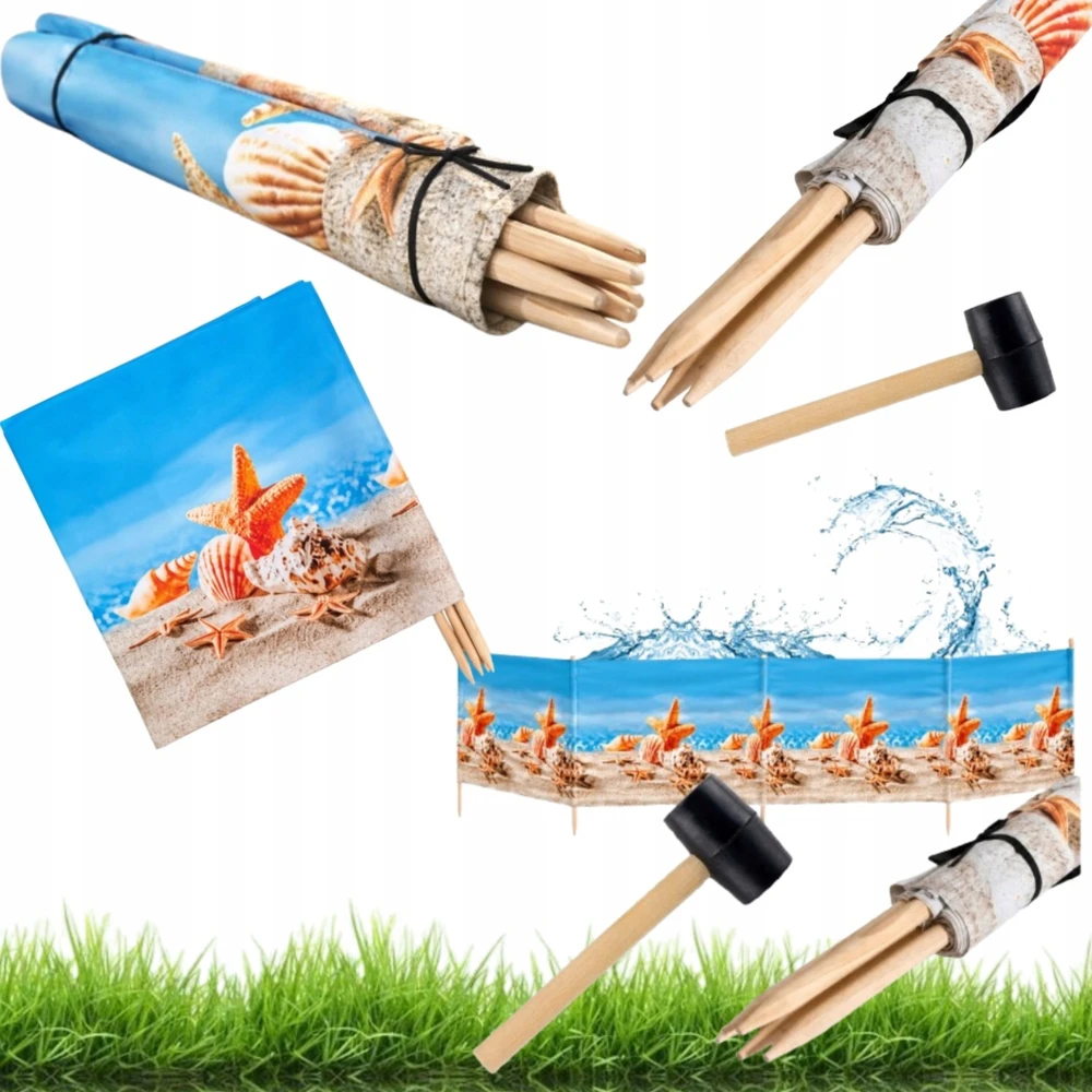 Malcom BEACH SCREEN 6M STORIS PREMIUM MEDŽIAGA + PLAKTUKAS PAPLŪDIUI IR JŪRAI