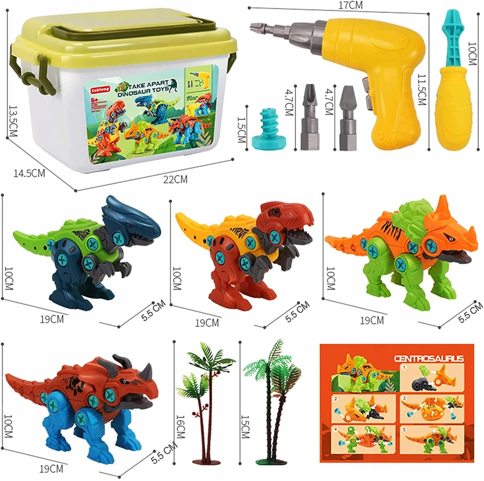 MALLE KŪRYBINIAI KONSTRUKCINIAI BLOKAI DINOZAURAI, skirti GRĄŽIMO GRĄŽŲ RINKINYS