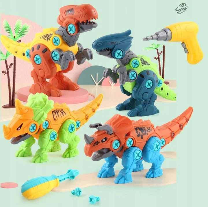 MALLE KŪRYBINIAI KONSTRUKCINIAI BLOKAI DINOZAURAI, skirti GRĄŽIMO GRĄŽŲ RINKINYS