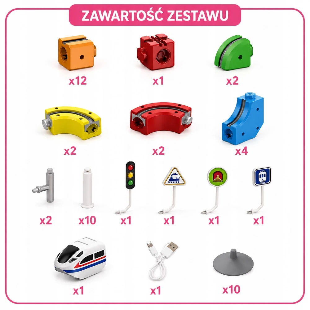MALLE „Magic Track“ traukinio magnetiniai bėgių magnetiniai blokai „pasidaryk pats“ 51 El USB
