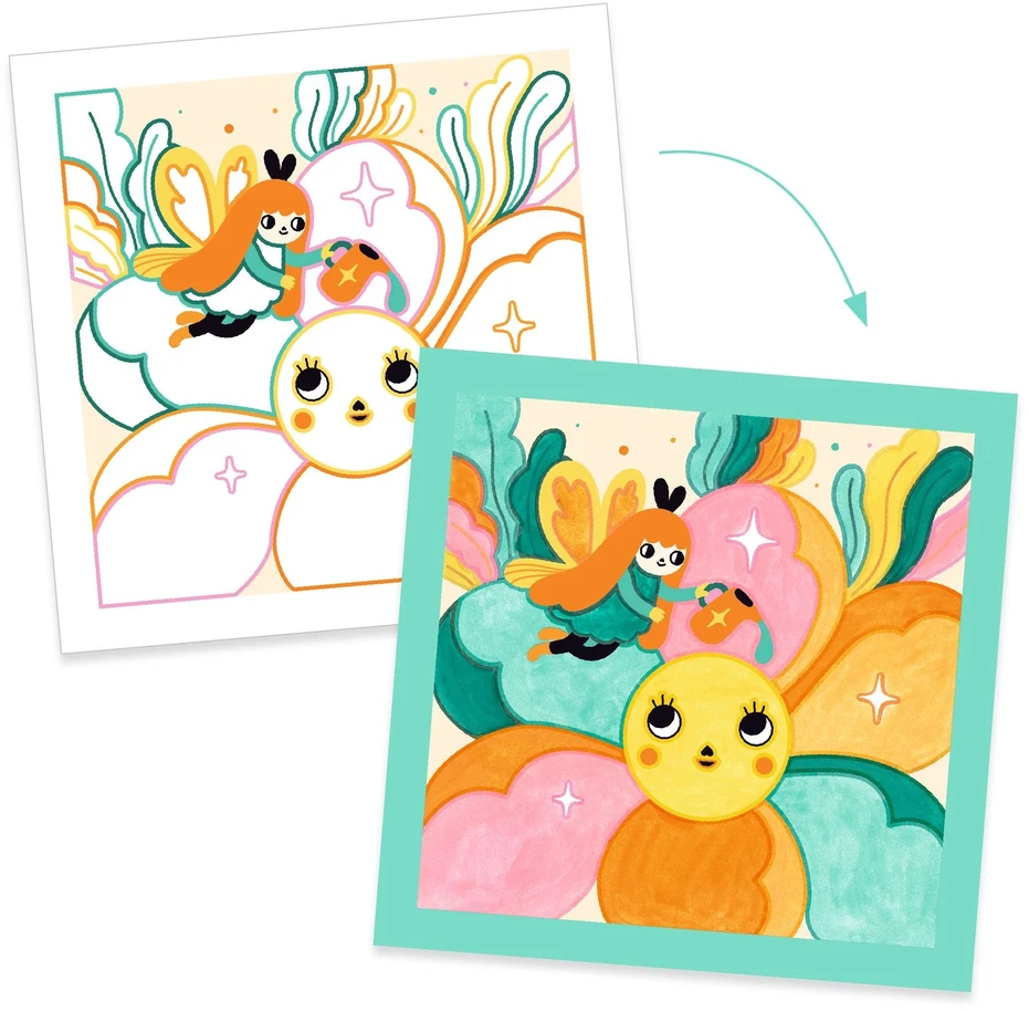 Tapyba su dažų palete MAGICZNY OGRÓD Djeco