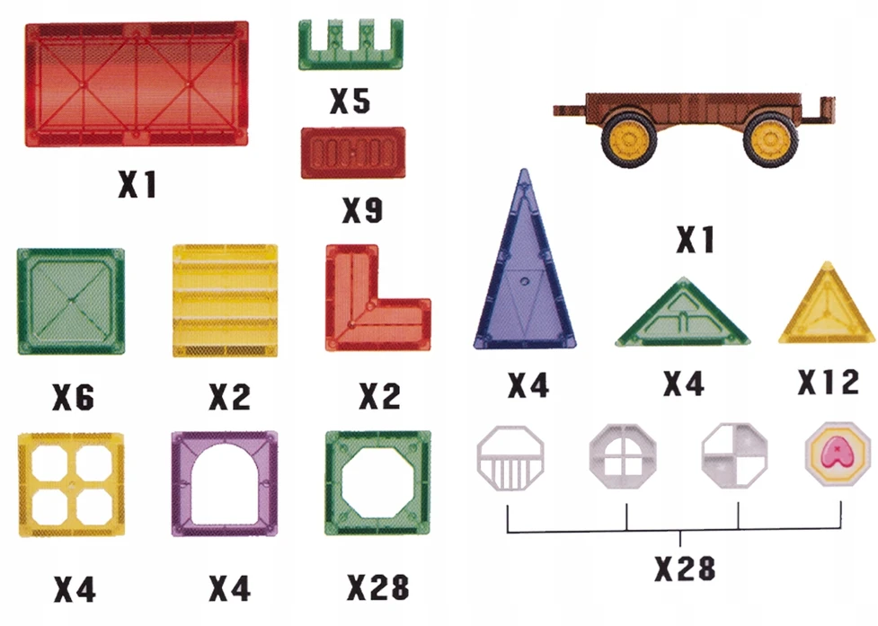 Malplay Magnetinis konstruktorius spalvoti blokeliai, 110 vnt