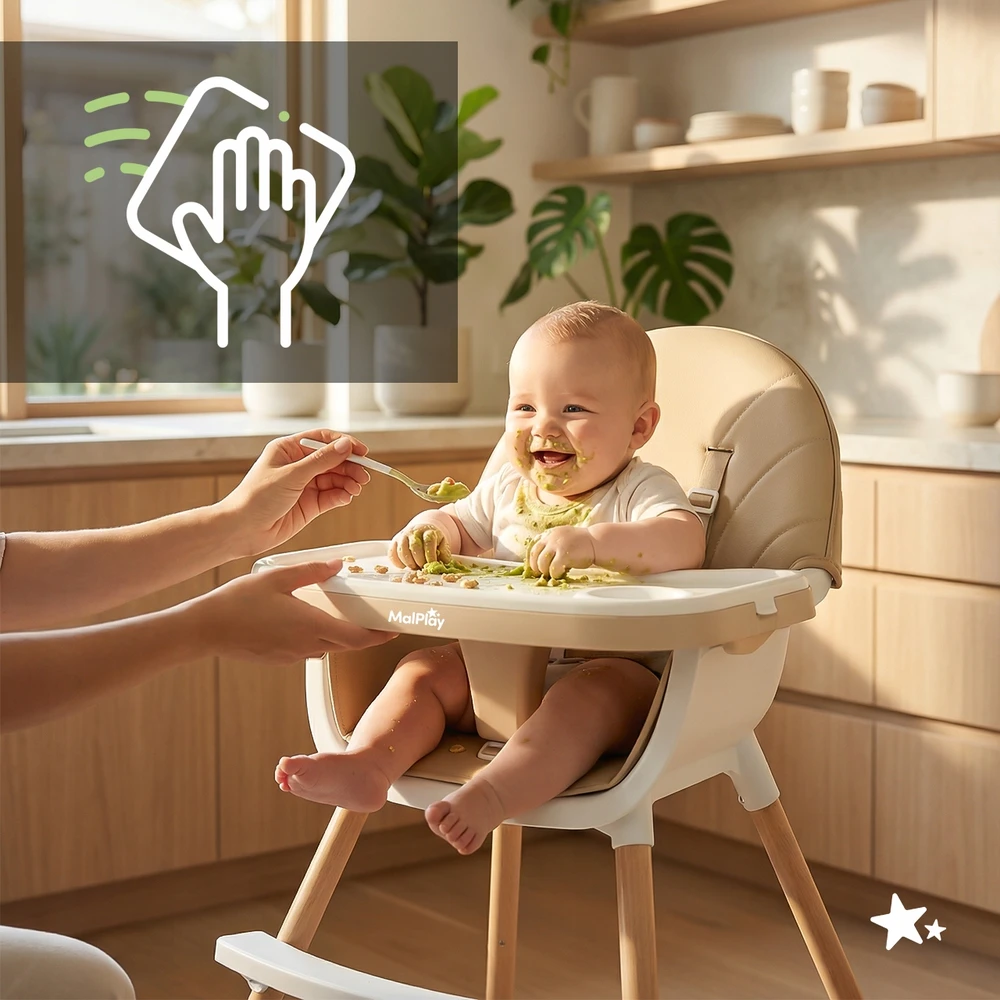 Malplay CREAM Maitinimo kėdutė BITEO 3in1 Kreminis