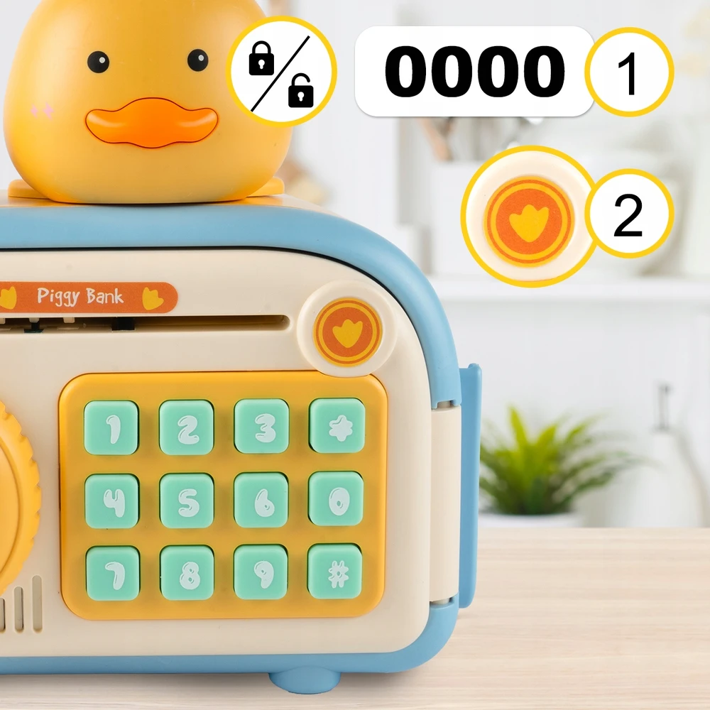 Malplay Interaktyvi vaikiška taupyklė seifas „Duck Piggy Bank“