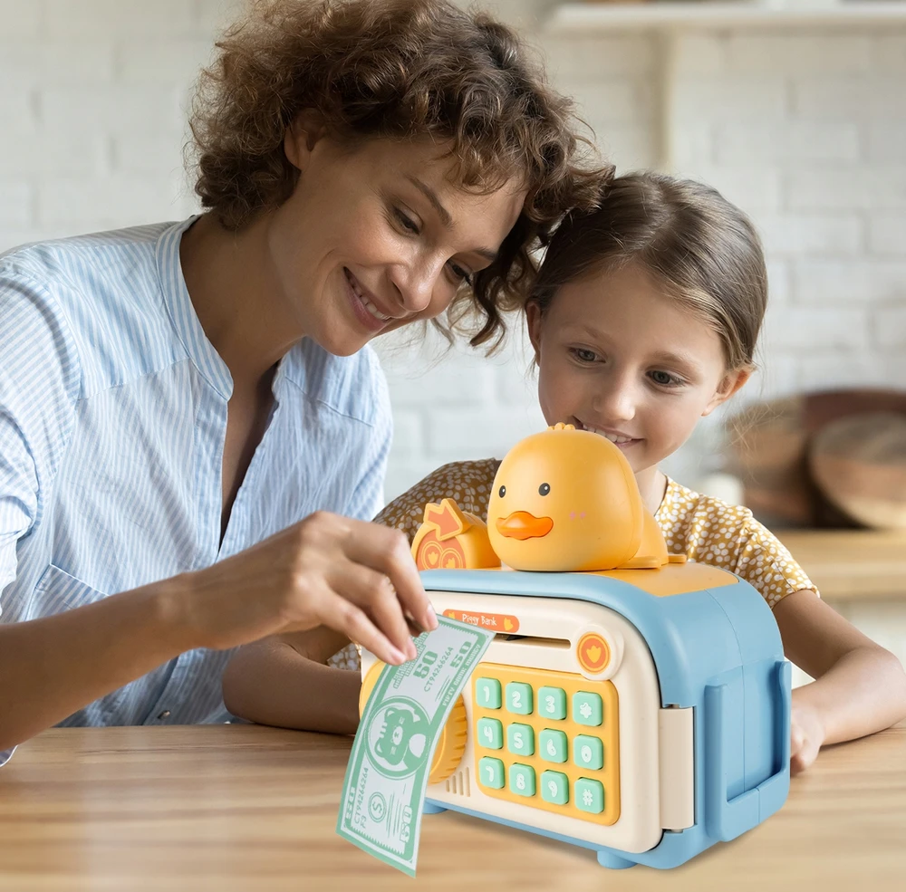 Malplay Interaktyvi vaikiška taupyklė seifas „Duck Piggy Bank“