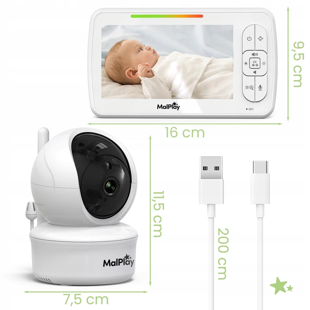 Malplay Mobili auklė NannyEye Vision LCD 5.0 HD