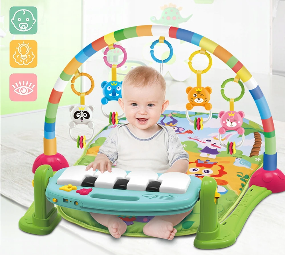 Malplay Lavinamasis, muzikinis kilimėlis kūdikiams su šviesos ir garso pianinu