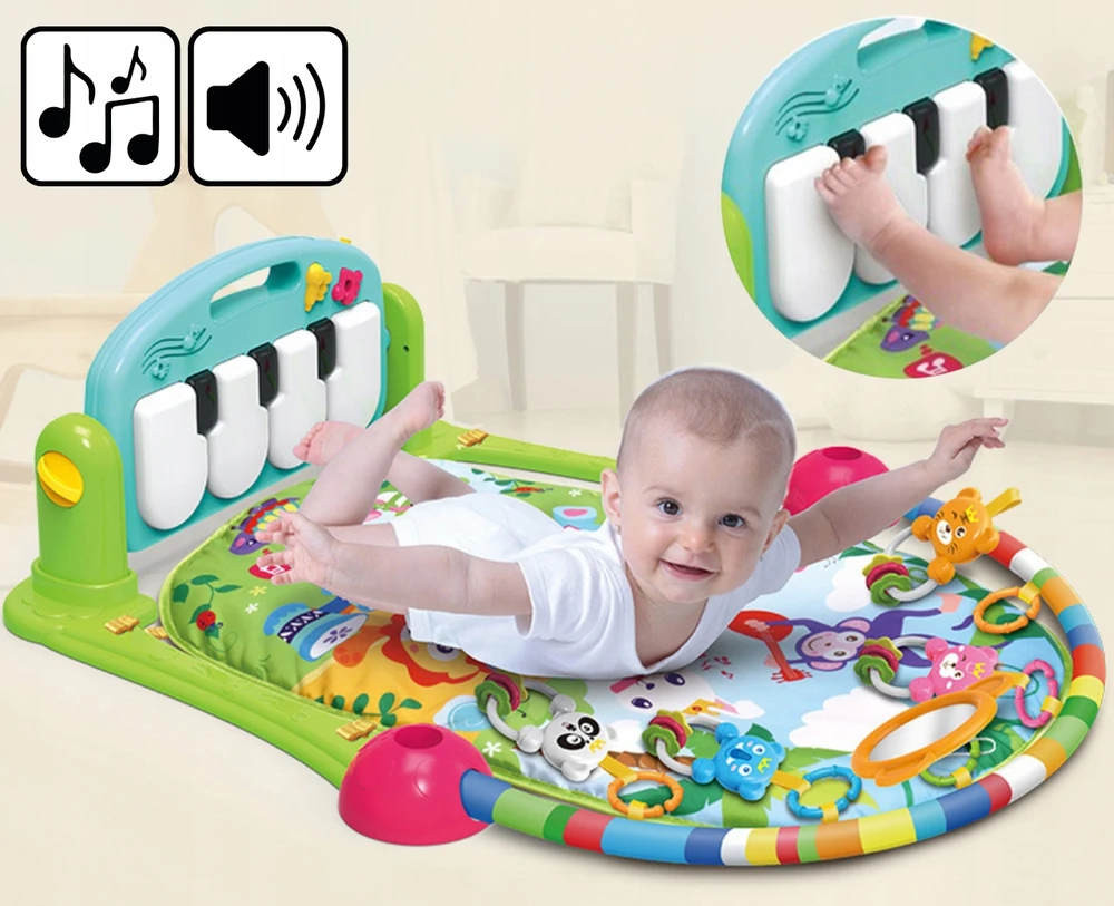 Malplay Lavinamasis, muzikinis kilimėlis kūdikiams su šviesos ir garso pianinu