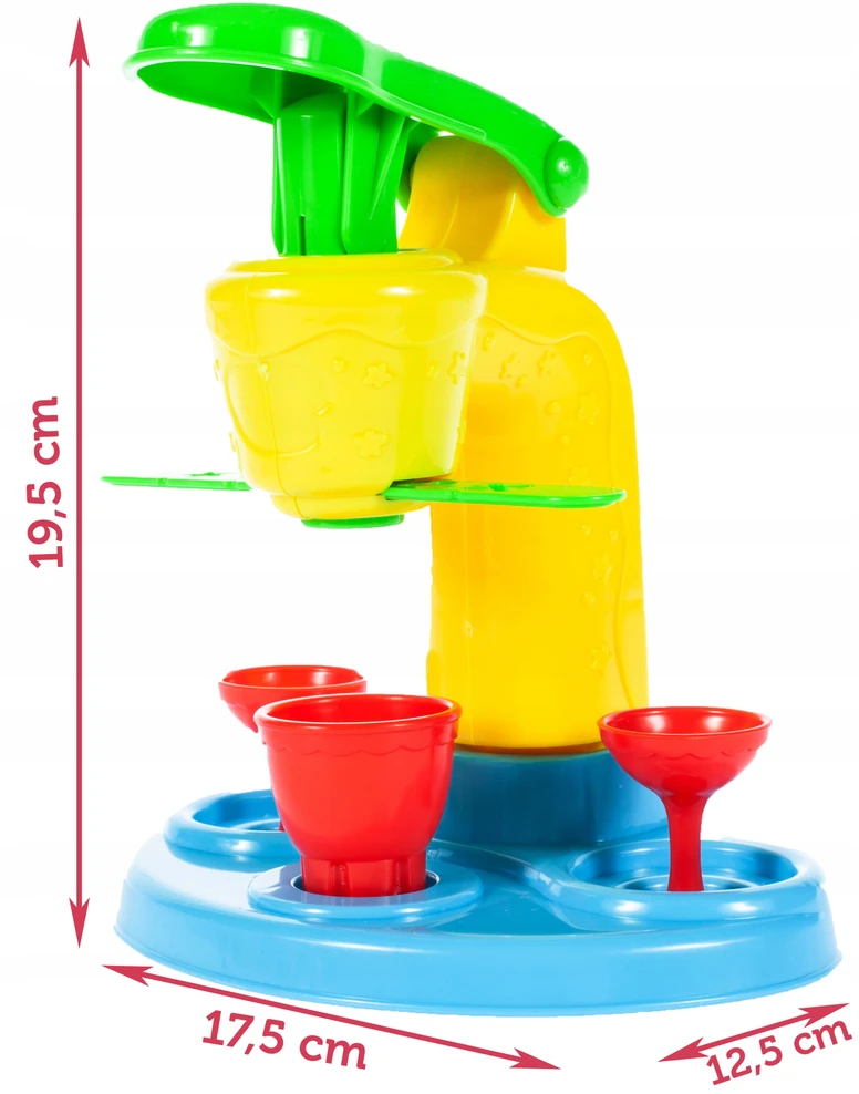 Malplay Plastilino rinkinys su ledų gaminimo aparatu ir 8 plastilino indeliais