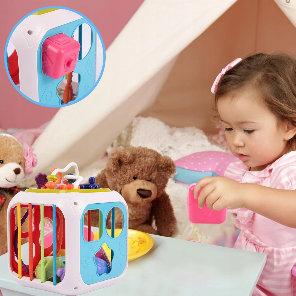 Malplay MONTESSORI Block SORTER GUMINIAI DAUGIAUSIŲ JAUTIMŲ UGDYMO KUBAS 7IN1