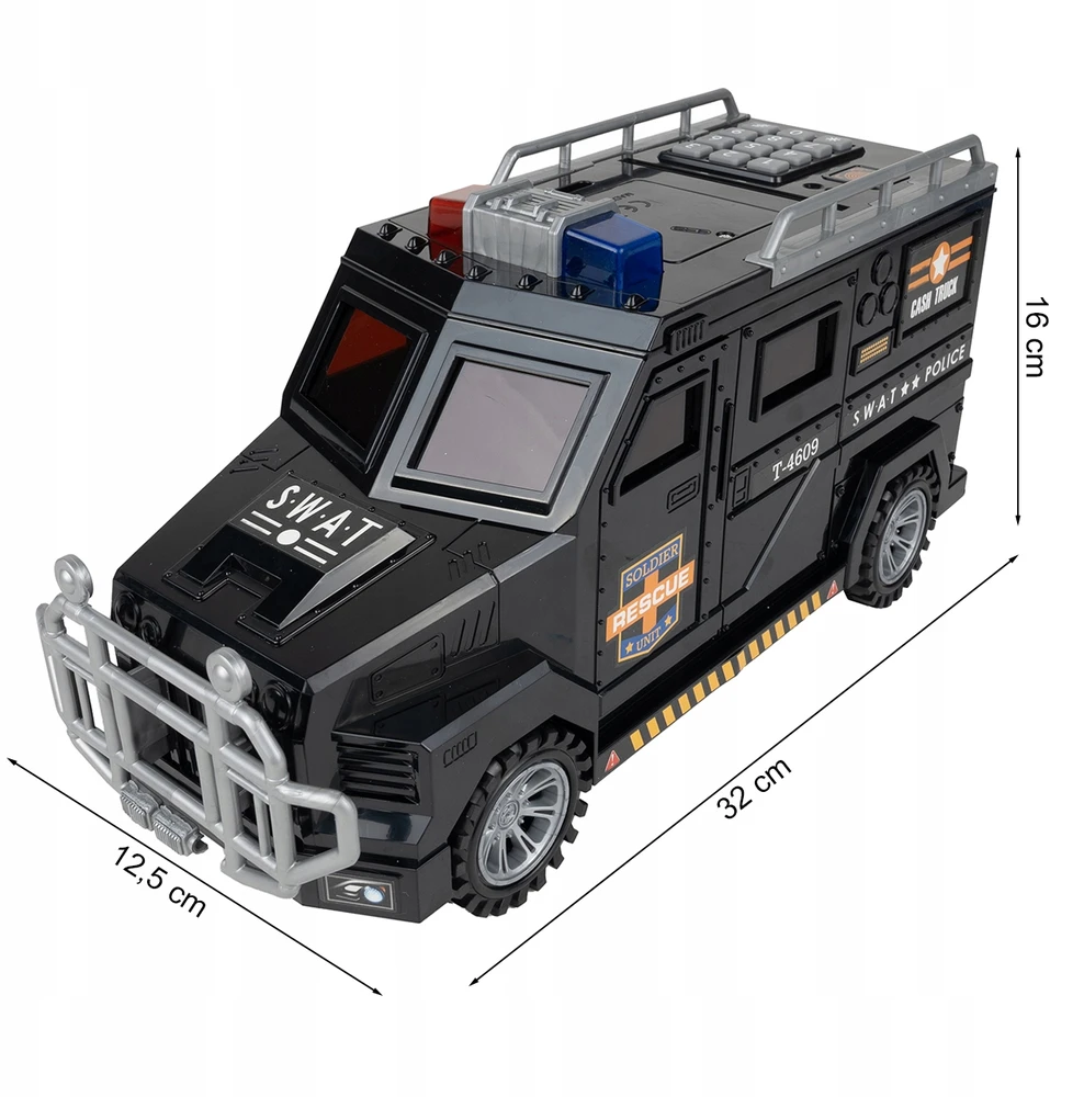Malplay Vaikiška taupyklė seifas su PIN kodu Policijos automobilis