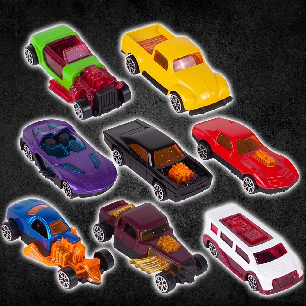 Malplay Žaislinis sunkvežimis vilkikas su paleidimo įranga ir 8 automobiliais