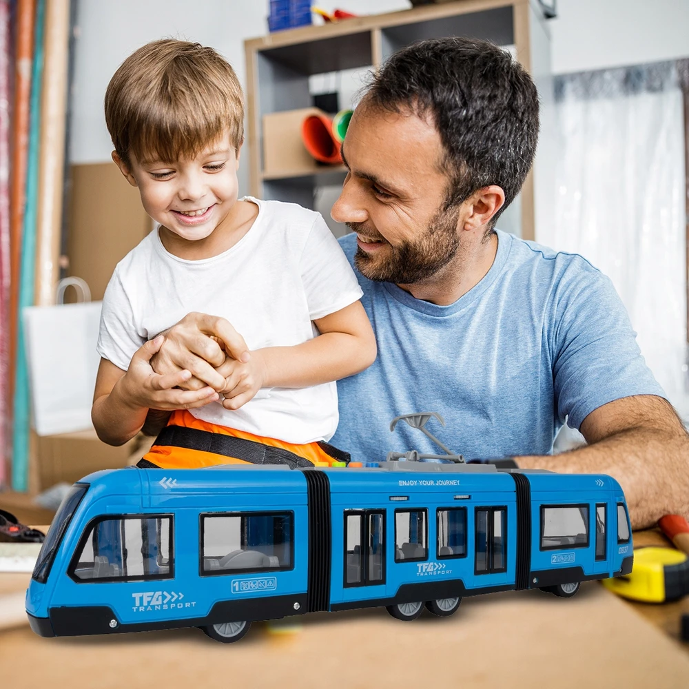 Malplay Žaislinis tramvajus su garsu ir šviesa ir atidaromomis durimis